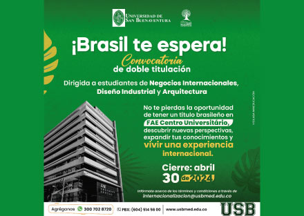 Convocatoria de movilidad de doble titulación en Brasil para estudiantes de Arquitectura, Negocios Internacionales y Diseño Industrial